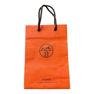 Hermes Orange Luxury Collectible Parisian Branded Shopping Bag Womens 8.5" x 6"